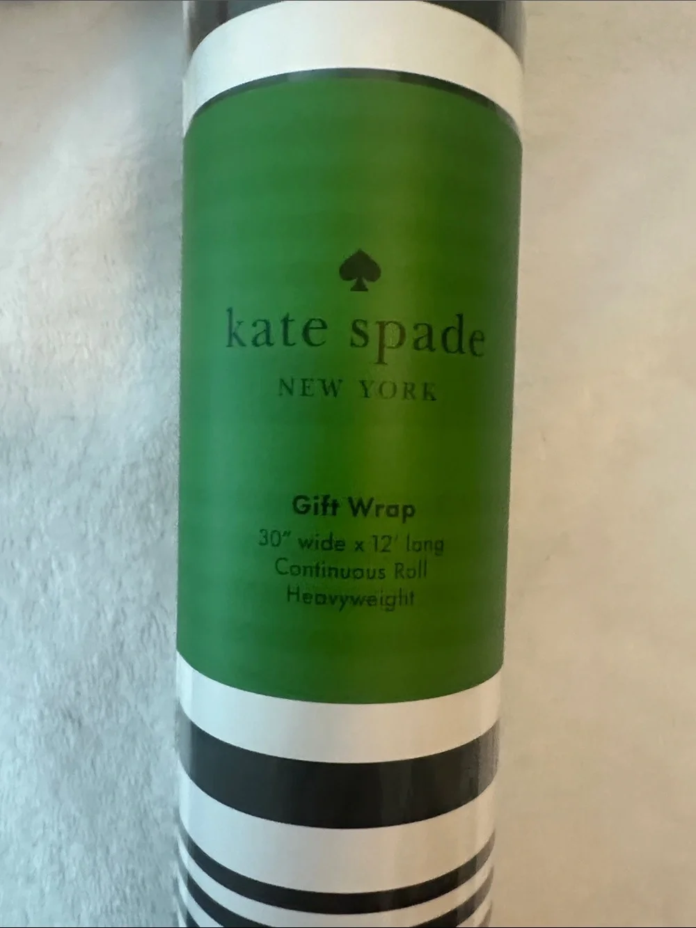 NWT Kate Spade ♠️ Striped Black & White gift Wrap Rolls 4pack